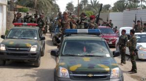 Cảnh sát và binh sĩ Iraq tại thành phố Ramadi, thủ phủ của tỉnh Anbar, phía tây Baghdad.
