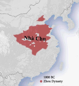 Bản đồ thời nhà Chu. Nguồn: internet