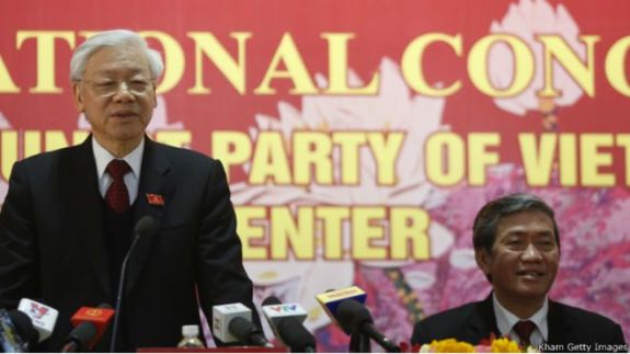 Ông Nguyễn Phú Trọng tái đắc cử chức Tổng Bí thư Đảng CSVN tại Đại hội lần thứ 12 mới đây. Kham Getty Images