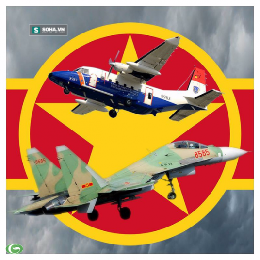 Hai chiếc máy bay SU-30MK2 và CASA 212