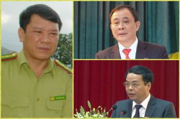 Ba lãnh đạo Yên Bái trong vụ thanh toán bằng súng: Đỗ Cường Minh, Phạm Duy Cường và Ngô Ngọc Tuấn. Ảnh: internet