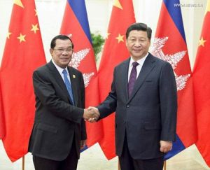 TT Campuchia Hun Sen và CTN Tập Cận Bình. Nguồn: news.cn