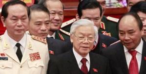 Ba lãnh đạo cấp cao của Đảng Cộng sản Việt Nam có mặt trong Đảng uỷ Công an. Ảnh: AFP